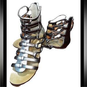 Giuseppe Zanotti Gladiator Sandals Bronze Brown Leather - Size 9